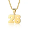 Collana Elegante Con Pendente Numero 26 Dorato Catena In Acciaio Inossidabile Uomo - Numero 26 / Oro