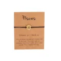 Pisces Zodiac Constellation Bracelet with Black Cord and Gold Symbol Pendant for Women - Gold Pisces (B0827)
