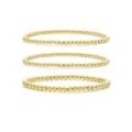 Gold beaded bracelets set, stackable elastic metal ball charm bracelets for women jewelry. - Gold Round Beaded Bracelet Set (28) / Three-Piece Set / Gold