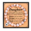 Bracelet de perles pour fille avec pendentif lettre, bijoux en pierre naturelle cadeau. - Style À ma fille / Lettre A