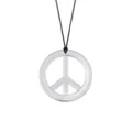 Roestvrijstalen vredesteken hanger ketting voor dames en heren, minimalistische modesieraad. - Staalkleur
