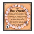 Bracelet de perles en pierre de jaspe zébré rose naturel initiale W cœur cadeau meilleure amie - À mon ami / Lettre A