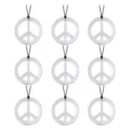 Roestvrijstalen vredesteken hanger ketting voor mannen en vrouwen, stijlvol sieraden accessoire. - 9-Delige Set / Staalkleur