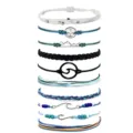 Set di bracciali in corda intrecciata fatti a mano con simpatici ciondoli da surf, regolabili. - modello 2