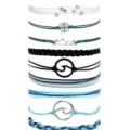 Handmade woven string bracelet set with charms for women girls daily style accessory new - Style 8