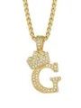 Collana con ciondolo lettera G corona oro stile hip hop uomo gioiello moda variante. - Stile Lettera G Corona / Oro
