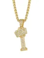 Collana Ciondolo Lettera I Corona Oro Hip Hop Zircone Gioiello per Uomo Festa Regalo Idea - Stile Lettera I Corona / Oro