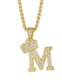 Collana Con Pendente Lettera M Corona Oro Stile Hip Hop Gioiello Uomo Variante - Stile Lettera M Corona / Oro