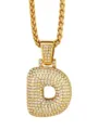 Collana con ciondolo lettera D hip-hop ghiacciata con catena di grano dorata per uomo festa. - Stile Lettera D / Oro