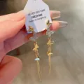 Gouden kristallen vlinder lange kwast oorhanger, elegante sprankelende oorknopjes. - Goud (28# Zilveren Oorsteker)