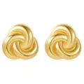 Elegant gold irregular twisted knot earrings, exquisite minimalist design for women. - Three-Dimensional Wrapped Double Knot Style (7732) / Gold