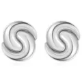 Silver irregular swirl stud earrings for women, chic metallic minimalist ear jewelry gift. - Irregular Geometric Streamlined Vortex Style (7732)