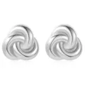 Silver Knot Stud Earrings Minimalist Geometric Metal Earrings Trendy Chic Jewelry for Women - Geometric Three-Dimensional Knitted Intertwisted Style (7732)