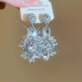 Boucles d'oreilles pendantes strass style cour française élégant bijoux de mode - Style 18