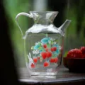 Clear glass teapot with cute strawberry and rabbit pattern, heat resistant borosilicate glass. - 300ML Pack / Strawberry Rabbit Series - Small Song Pot