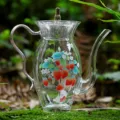Théière en verre transparent avec joli motif de fraise pour le thé quotidien à la maison. - Série Fraise Style Narcisse / 260ML