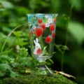 Vaso de cristal conejo fresa copa alta taza de té bonita para oficina y hogar claro. - 60ml / Copas pequeñas de la serie Lindas bayas