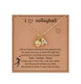 Goldene Volleyball Buchstaben Halskette Sport Stil Schlüsselbeinkette Geschenk für Frauen - Buchstabe A - Gold / Gold