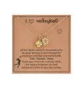 Volleyball 26 Buchstaben Halskette Mode Sport süße coole Damen Schlüsselbein Kette Geschenk - Buchstabe B - Gold / Gold