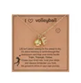Volleyball Buchstabe F Halskette Mode Sport Kristall Anhänger für Damen Geschenk ideal - Buchstabe F - Gold / Gold
