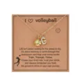 Goldene Volleyball Buchstabe G Halskette Sport Anhänger Schmuck Geschenk für Damen - Buchstabe C - Gold / Gold