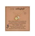 Goldene Volleyball Buchstaben Halskette für Damen, sportliche Kette beste Freundin. - Buchstabe K - Gold / Gold