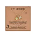 Modische Volleyball Halskette mit Buchstabe M Anhänger, goldene Damen Kette für Sportfans. - Buchstabe M - Gold / Gold