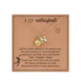 Goldfarbene Volleyball Initialen Halskette mit Zirkonia Buchstaben Anhänger für Damen Schmuck. - Buchstabe N - Gold / Gold