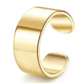 14K Gold Plated Wide Cuff Ear Clip Minimalist Non Pierced Earring Unisex Daily Chic Style - Style 1 / Gold