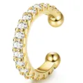 14k gold plated cubic zirconia ear cuff minimalist non pierced cartilage clip earring - Style 4 / Gold
