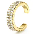 14K Gold Plated Pavé Cubic Zirconia Non-Piercing Ear Cuff Minimalist Daily Wear Jewelry - Style 5 / Gold