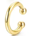 Minimalist 14k gold plated non piercing ear cuff with ball ends for daily fashion jewelry wear. - Style 7 / Gold