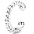 Silver Pave Cubic Zirconia C-Shaped Non-Piercing Ear Cuff Clip On Earring Variant - Style 4 / Silver