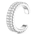Minimalist non-piercing silver ear cuff with sparkling pavé zircon stones daily wear - Style 5 / Silver