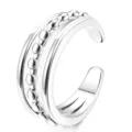 Silver beaded non-pierced ear cuff minimalist style versatile daily jewelry piece - Style 6 / Silver