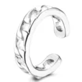Minimalist silver chain ear cuff for men and women, non piercing ear clip everyday jewelry. - Style 9 / Silver