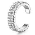 Minimalist silver paved non piercing ear cuff for men and women daily fashion wear jewelry - Style 5 / Silver
