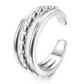 Minimalist silver ear cuff for women and men, stylish beaded non-pierced cartilage earring. - Style 6 / Platinum