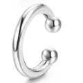 Minimalist silver C-shaped ear cuff non piercing clip on earrings for women and men daily wear - Style 7 / Platinum