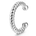Silver twisted ear cuff minimalist non-pierced earring daily wear fashion jewelry - Style 8 / Platinum