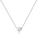 Collana con ciondolo a cuore in argento e lettera alfabeto, catenina clavicolare minimalista. - Stile Lettera A / Argento