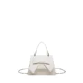 Cute girls mini bow handbag stylish solid color crossbody bag for kids top handle purse - White