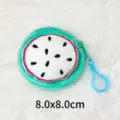 Petit porte-monnaie en peluche fruit du dragon porte-clés diamètre 8cm pour sacs à dos - Fruit
