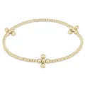 Gold Beaded Stretch Bracelet Cross Charms Minimalist Fashion Jewelry for Women Daily Wear - Cross Style / 3mm Beads Pack / Gold