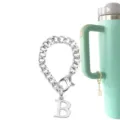 Accessorio catena con ciondolo lettera B in acciaio inossidabile per bottiglie e tazze. - Lettera A / Catena d'Argento