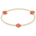 14K gold beaded bracelet with pink cross charms, elegant stretch stackable jewelry for women. - Cross Style / 1 Piece / Watermelon Red