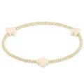 Gold Bead Bracelet with White Cross Charms Elastic Beaded Jewelry for Women Daily Wear - Cross Style / 3mm Beads Pack / Lotus root pink