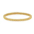 Bracciale elastico con perline d'oro minimalista per donne, accessorio di gioielli moda. - Stile perla rotonda liscia / Confezione da 4mm Perline / Oro