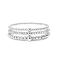 Silver ball stretch bracelet set, multi-layer beaded wrist jewelry with minimalist design - 3-Layer Gradient Round Bead Stacking Style (22) / Silver