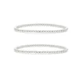 Silver Beaded Stretch Bracelet Minimalist Stackable Beaded Jewelry Set for Women Daily Wear - Simple Beaded Bracelet 2-Piece Set (27) / Two-Piece Set / Silver